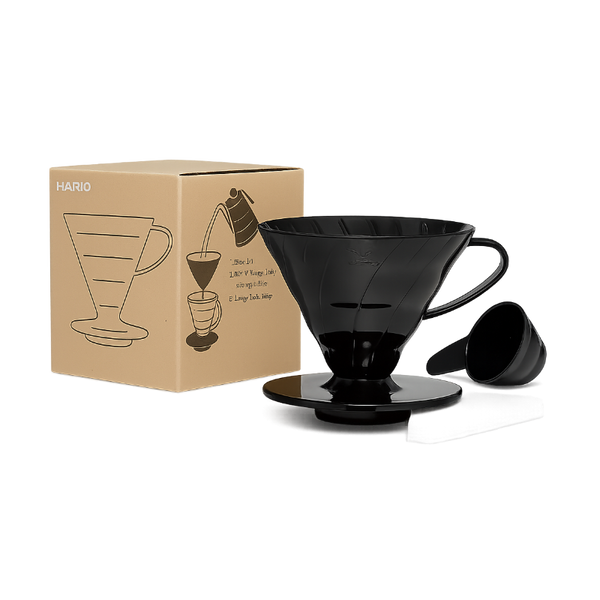 Hario V60 02 Siyah Şeffaf Plastik Dripper ve 40’lı Filtre Kağıdı Seti