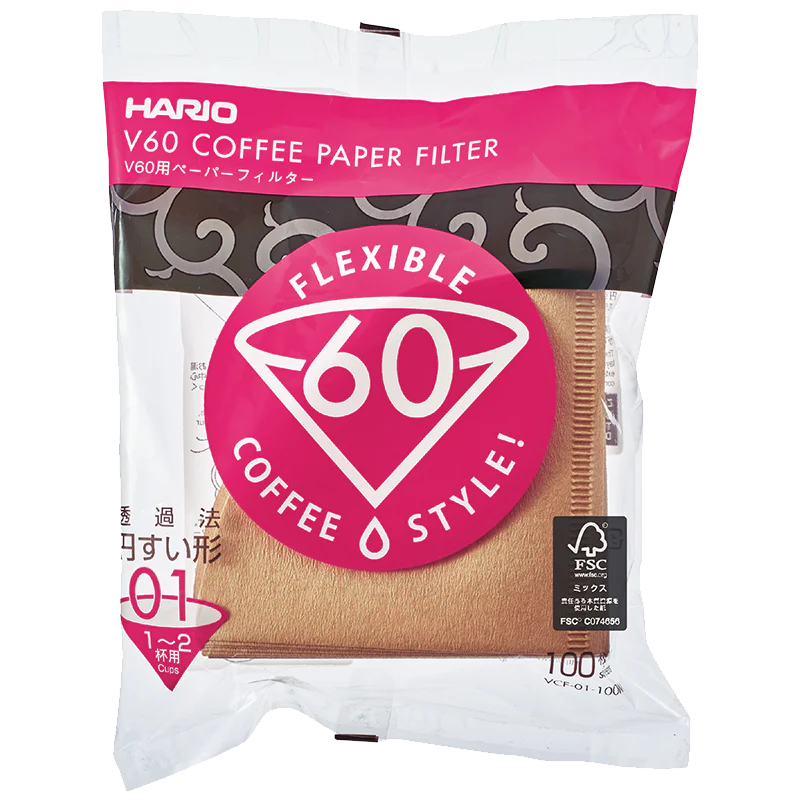 Hario V60 02 Dripper Filtresi Natürel (100 adet)