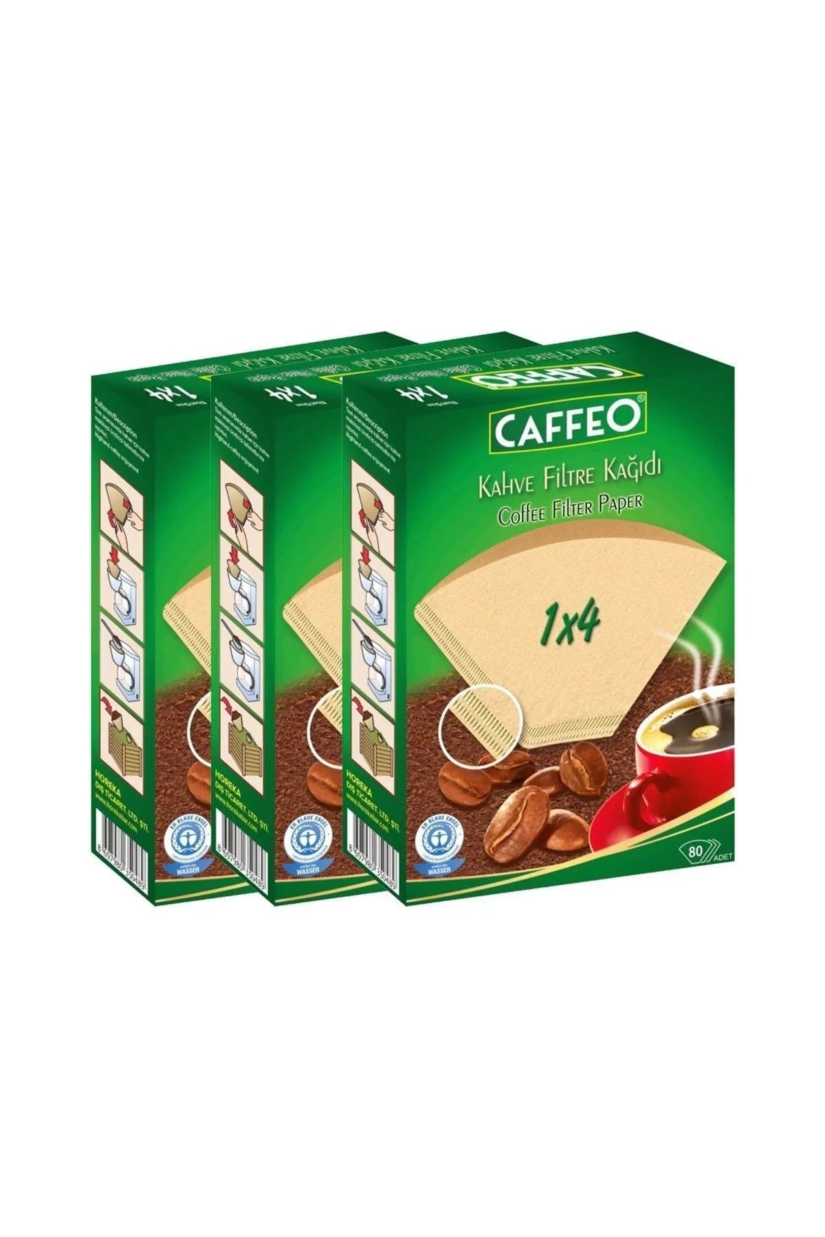 Caffeo Kahve Filtre Kağıdı 1x4 3 x 80'li